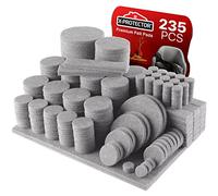 Feltrini per gambe di mobili X-PROTECTOR 235 pezzi, Grigio - Migliori protezioni per pavimenti in legno - Feltrini per sedie e mobili pesanti per proteggere il tuo parquet