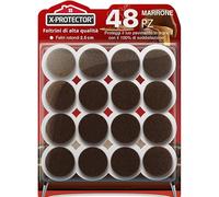 Feltrini per gambe di mobili X-PROTECTOR - 48 feltrini di alta qualità MARRONE 25 mm- Feltrini per sedie per piedi di mobili pavimenti in legno - Migliori piedini per sedie e mobili