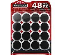 Feltrini per gambe di mobili X-PROTECTOR - 48 feltrini di alta qualità NERI 25 mm - Feltrini per sedie per piedi di mobili pavimenti in legno - Migliori piedini per sedie e mobili
