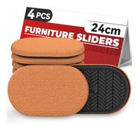 Feltrini per Mobili Pesanti Parquet, Gommini per Sedie Ovale 4 Pezzi 24 x 14.5cm, Scivoli in Feltro, Furniture Sliders per Spostare Mobili in Modo Rapido e Semplice