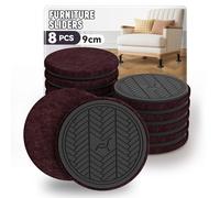 Feltrini per Mobili Pesanti Parquet, Viola Rotondi 8 Pezzi-9cm Scivoli in Feltro per Spostare Mobili, Scivoli per Mobili Pesanti, Spostare Mobili Pesanti in Modo rapido e Semplice