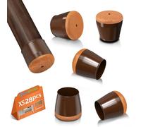 Feltrini per Sedie Rotondi, 28 Pezzi Gommini per Sedie, Tappi per le Gambe Delle Sedie per Pavimenti in Legno, Protezione Antigraffio, Elastiche(Fit:15-22mm)