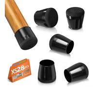 Feltrini per Sedie Rotondi, 28 Pezzi Tappi per Sedie, Gommini in Silicone con Feltro, Elastiche Protezione per Gambe Delle Sedie per Antigraffio(Fit:15-22mm)