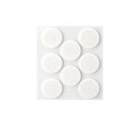 Feltro adesivo bianco Ø 27 mm, ideale per proteggere superfici ed evitare graffi su mobili e pavimenti.
