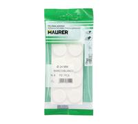 Feltro adesivo - superficie 24 mm, include 8 pezzi in un blister, colore bianco, ideale per evitare graffi e proteggere i pavimenti.