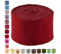 Feltro di alta qualità e resistente, larghezza 15 cm/lunghezza 5 m - Nastro in feltro di lana - Ampia scelta di colori - estensibile ed elastico - decorazione da tavolo pasque/Natale (rosso)