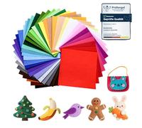 Feltro in Fogli,moinkerin 40 Colori Feltro Colorato 15X15cm Pannolenci Colorati Morbido Feltro e Pannolenci per Lavori Manuali Fai da te, Cucito , Arti e Mestieri del Foglio di Feltro