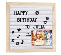 Feltro Letter Board 25x25 cm Bacheca in Feltro con 460 Pezzi Alfabeto Decorativo Lettere con Gancio in Metallo per Appenderla al Muro e Decorazioni per Interni, Bianco