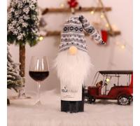 Feltro Santa bottiglia di vino copertura riutilizzabile partito Decor | Squisito feltro fatto a mano, morbida barba di peluche, design riutilizzabile, aggiunge allegria festiva a qualsiasi tavola