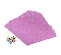 Feltro Scheda Piastrelle,6pz Adesivo Quadrato Muro Bollettino Scheda,Rosa Rosso