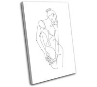 Female Form Woman Line Illustration SINGLE TELA parete arte foto stampa