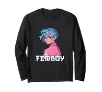 Femboy Aesthetic Yaoi Anime Boy CrossSinging Maglia a Manica