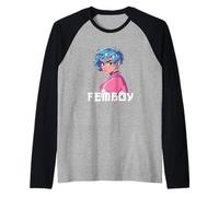 Femboy Aesthetic Yaoi Anime Boy CrossSinging Maglia con Maniche Raglan