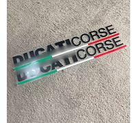 FEMEIN Moto Vinile Adesivo Riflettente per Ducati Corse Logo Corpo Pedale Pannello Laterale Bandiera Italiana per Ducati 848 1199 1098 S 899 (Color : Black Letters)