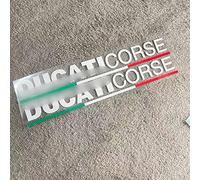 FEMEIN Moto Vinile Adesivo Riflettente per Ducati Corse Logo Corpo Pedale Pannello Laterale Bandiera Italiana per Ducati 848 1199 1098 S 899 (Color : White Letters)