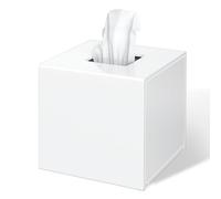 FEMELI Tissue Box Cover,Square Acrylic Tissues Paper Holder for Bathroom Bedroom Office,White