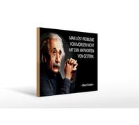 Femer Cartello di legno citazione 30x40 cm Einstein problemi di domani risposte di ieri