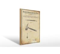 Femer Cartello in legno brevetto, 30 x 40 cm, design per un'ascia dei vigili del fuoco