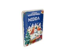 Femer Cartolina decorativa in latta, con scritta "Nidda", 10 x 14 cm