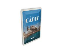 Femer Cartolina in latta, 10 x 14 cm, stile retrò, Cadice, Spagna, città vecchia, mare, vacanze