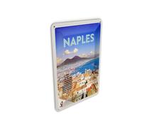Femer Cartolina in latta, 10 x 14 cm, stile retrò, Napoli, Italia, Napoli, panorama, mare