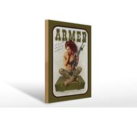 Femer Targa in legno, 30 x 40 cm, scritta "Ich will doch nur Spiele Frau auf Kiste Schild