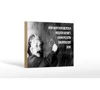 Femer Targa in legno con citazione 12 x 18 cm Einstein Lavagna Chi pensa negativamente, può essere positiva