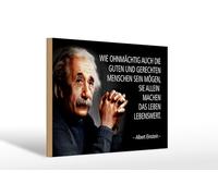 Femer Targa in legno con citazione 20 x 30 cm Einstein buona e giusta gente