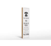 Femer Targa in legno con scritta 46 x 10 cm Police Telephone Free for use of public Deko Targa