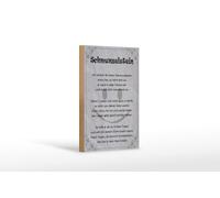 Femer Targa in legno con scritta "Ich schenk dir einen Schmunzelstein", 12 x 18 cm