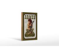 Femer Targa in legno con scritta in lingua tedesca "Ich will doch nur SpielFrau auf Kiste, 12 x 18 cm