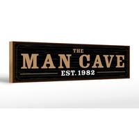 Femer Targa in legno con scritta "The man cave Est. 1982", 46 x 10 cm