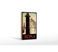 Femer Targa in legno da viaggio 12 x 18 cm Roma pilastro decorativo targa