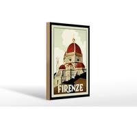Femer Targa in legno da viaggio 20 x 30 cm Firenze Firenze Italia Duomo immagine pittoresca
