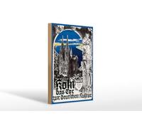 Femer Targa in legno da viaggio, 20 x 30 cm, motivo: Colonia la porta della cultura tedesca