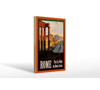 Femer Targa in legno da viaggio 20 x 30 cm Roma Italia Par la voie du Mont Cenis
