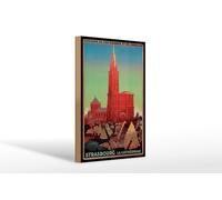 Femer Targa in legno da viaggio 20 x 30 cm Strasbourg la Cattedrale
