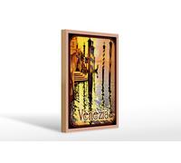 Femer Targa in legno da viaggio 20 x 30 cm Venezia Italia pittoresca immagine decorativa targa