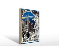 Femer Targa in legno da viaggio, 30 x 40 cm, motivo: Colonia la porta della cultura tedesca