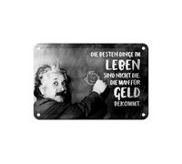 Femer Targa in metallo, 12 x 18 cm, Einstein Tafel die Besten Dinge im Leben
