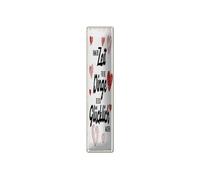 Femer Targa in metallo, 46 x 10 cm, motivo: scritta "Zeit für Dinge die dich glücklich machen