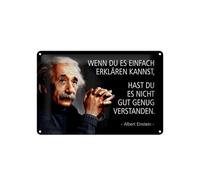 Femer Targa in metallo con citazione 20 x 30 cm Einstein Wenn du es einfach erklärren kannst Schild