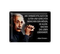 Femer Targa in metallo con citazione 30 x 40 cm Einstein buona e giusta gente