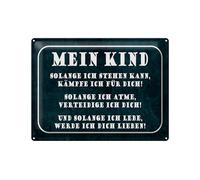 Femer Targa in metallo con scritta in lingua tedesca, 30 x 40 cm, motivo: bambino solange ich kann stehe, kämpfe ich für dich