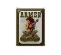 Femer Targa in metallo con scritta in lingua tedesca "Ich will doch nur SpielFrau auf Kiste, 30 x 40 cm