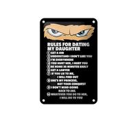 FEMER Targa in metallo con scritta "Rules for Dating My Daughter Ninja 12 x 18 cm