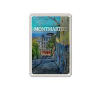 FEMER Targa in metallo da viaggio, 12 x 18 cm, Montmartre Parigi, centro storico