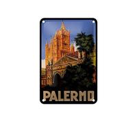 Femer Targa in metallo da viaggio, 12 x 18 cm, Palermo Palmen Cattedrale