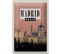Femer Targa in metallo da viaggio 20 x 30 cm Madrid Catedral de la Almudena Targa tin Sign