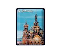 Femer Targa in metallo da viaggio, 30 x 40 cm, motivo: Cattedrale di San Pietroburgo